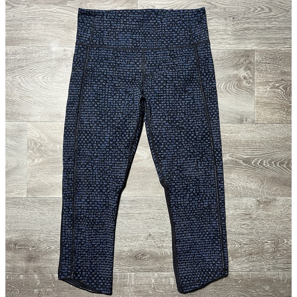 Lululemon Shatter Weave Desert Teal Alberta Lake Cropped Leggings - Women Size 8